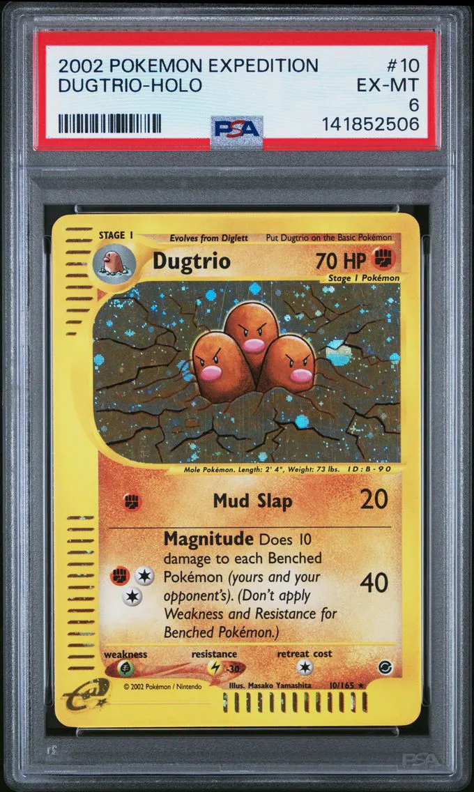 2002 #10 Dugtrio-Holo PSA 6 Expedition Pokemon