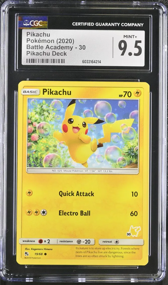 2020 #19 Pikachu CGC 9.5 Battle Academy - English