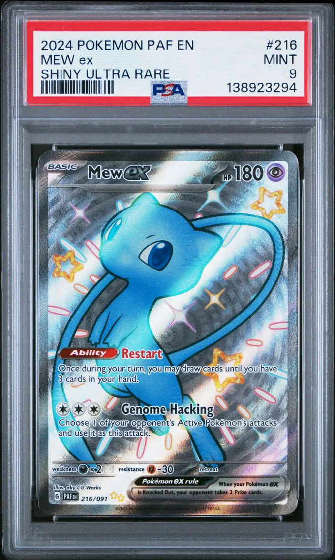 2024 #216 Mew EX PSA 9 Paf EN-Paldean Fates Pokemon