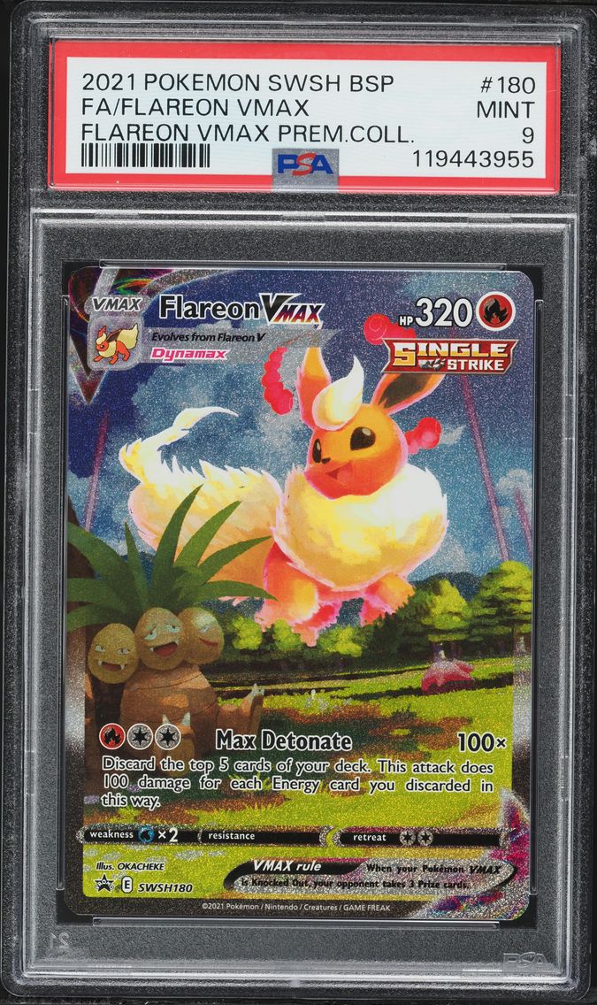 2021 #180 Full Art/Flareon Vmax PSA 9 Swsh Black Star Promo Pokemon