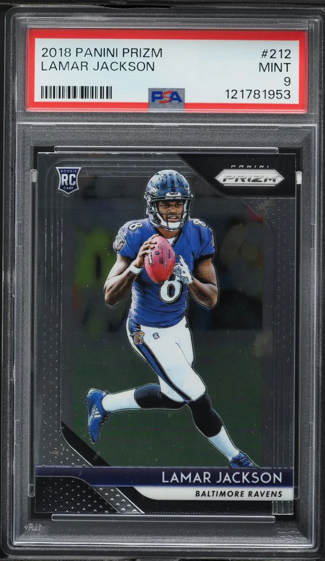 2018 #212 Lamar Jackson PSA 9 Panini Prizm