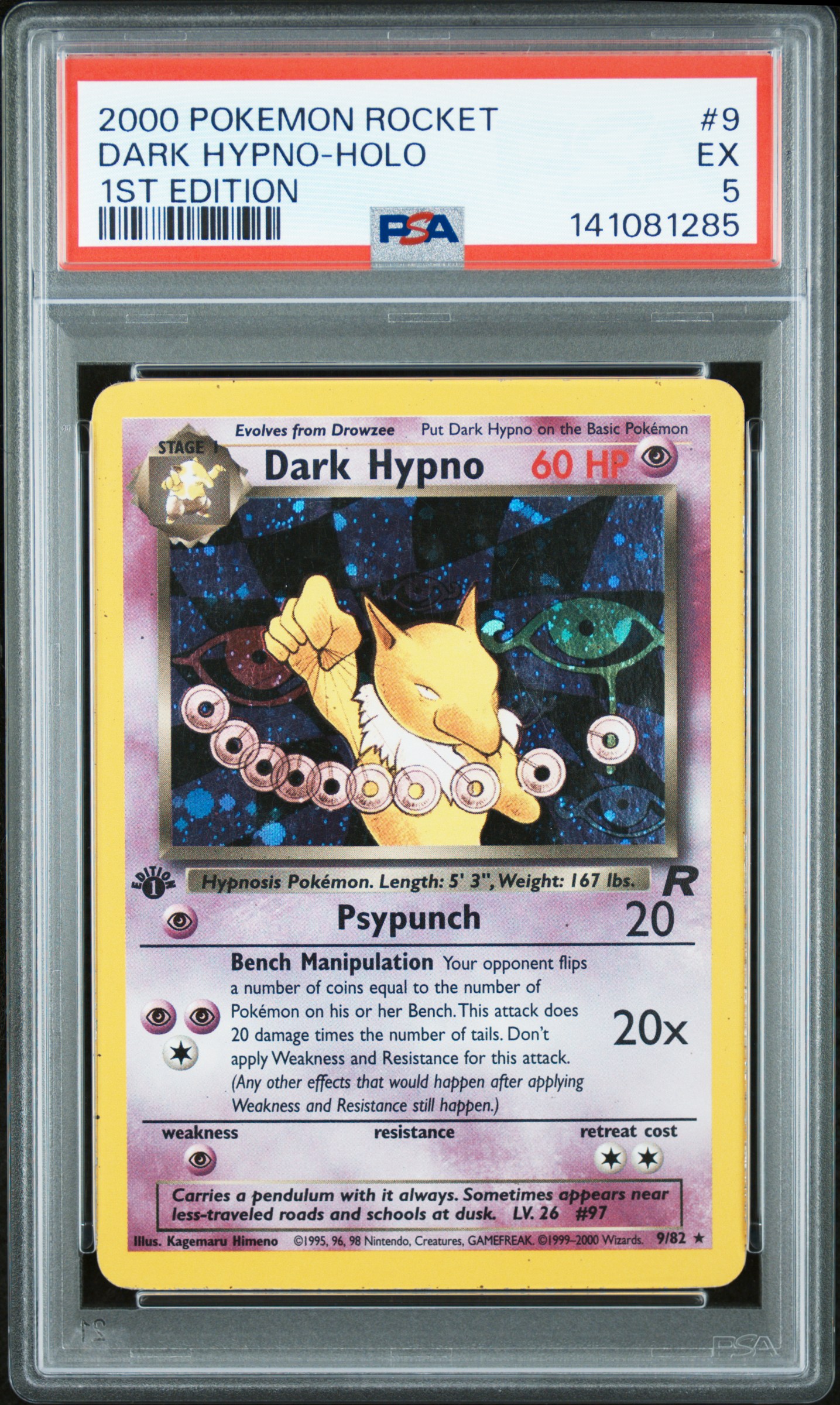 2000 #9 Dark Hypno-Holo 1st Edition PSA 5 Rocket