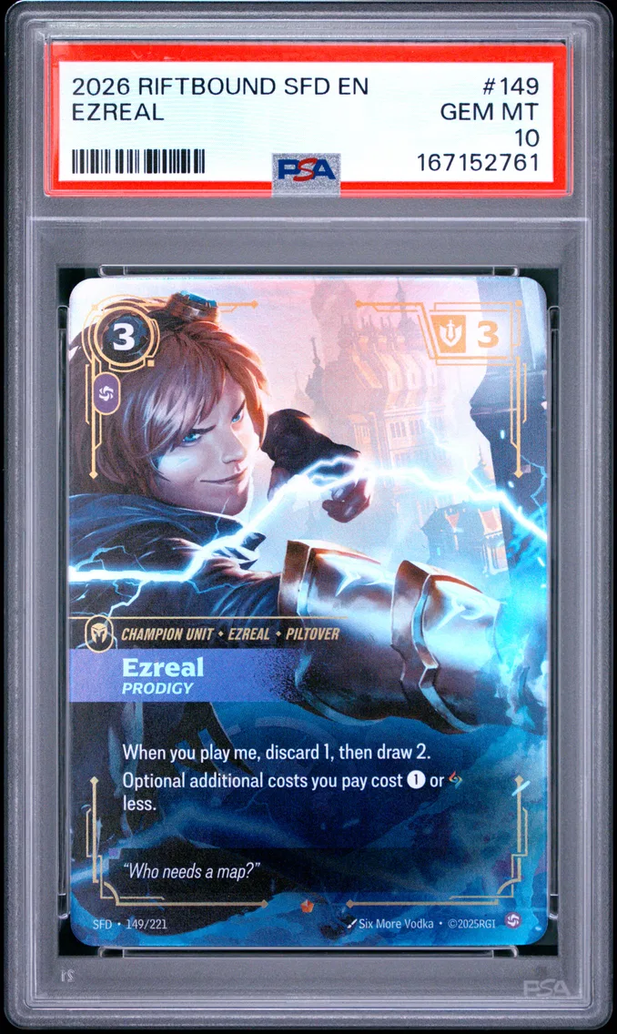 2026 #149 Ezreal - Prodigy PSA 10 Riftbound: League of Legends Sfd-Spiritforged