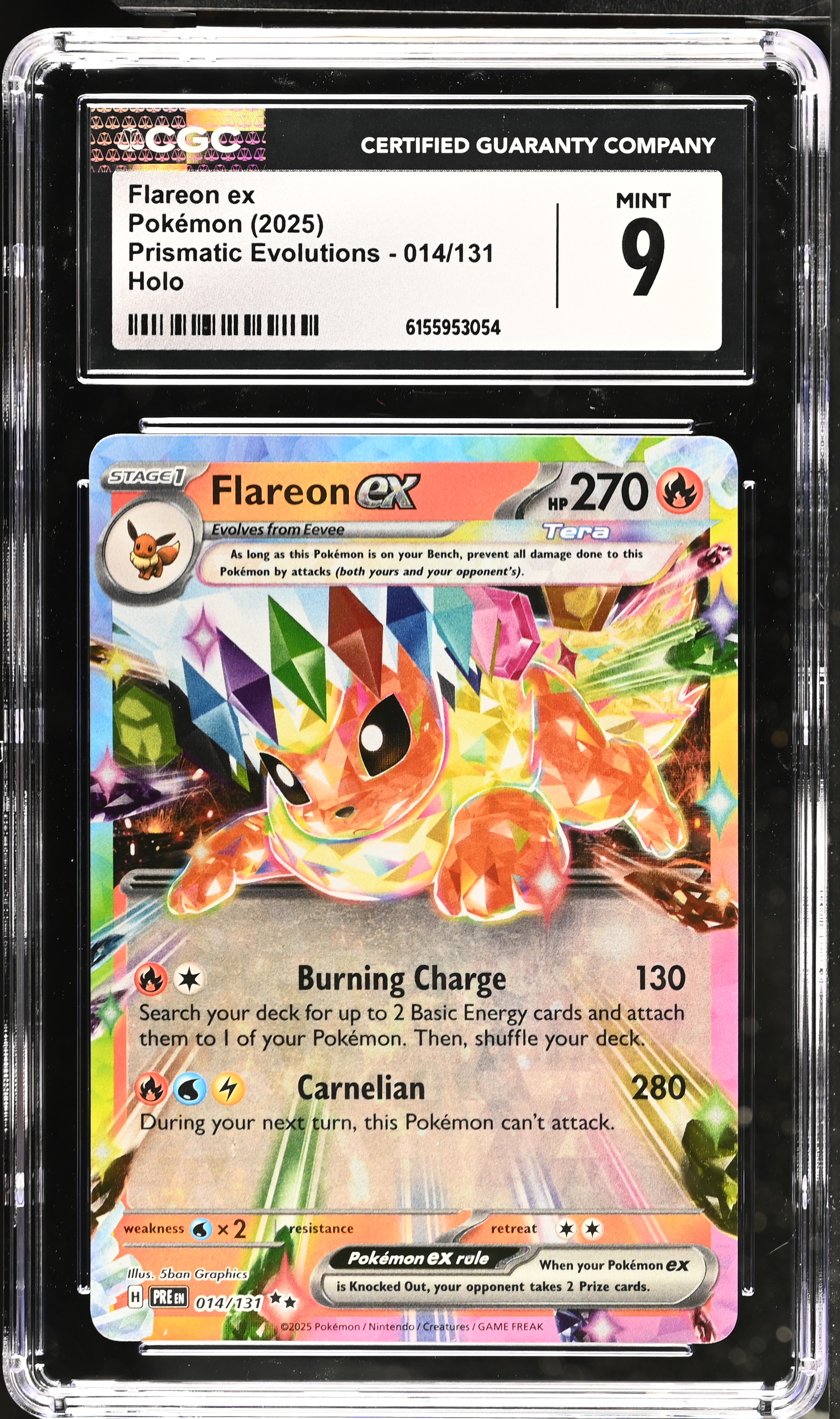 2025 #014 Flareon Ex CGC 9 Prismatic Evolutions - Pre En - English