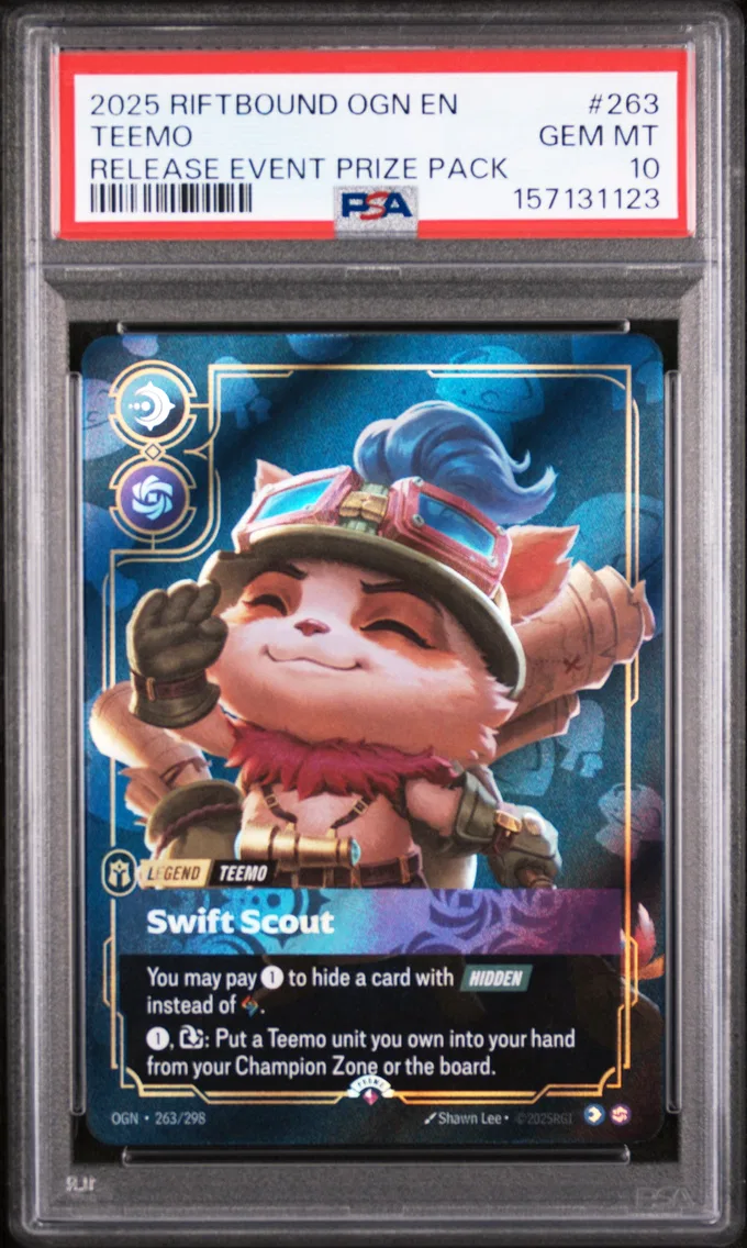 2025 #263 Teemo - Swift Scout PSA 10 Riftbound: League of Legends Ogn-Origins