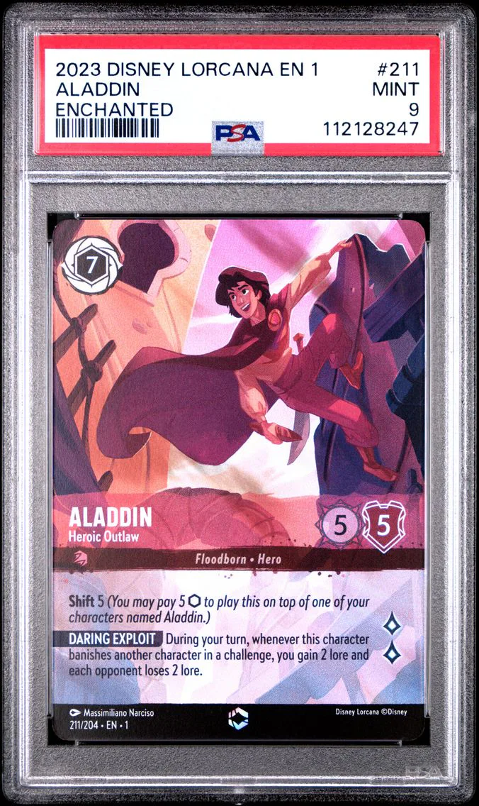 2023 #211 Aladdin - Heroic Outlaw PSA 9 Disney Lorcana EN 1-the First Chapter