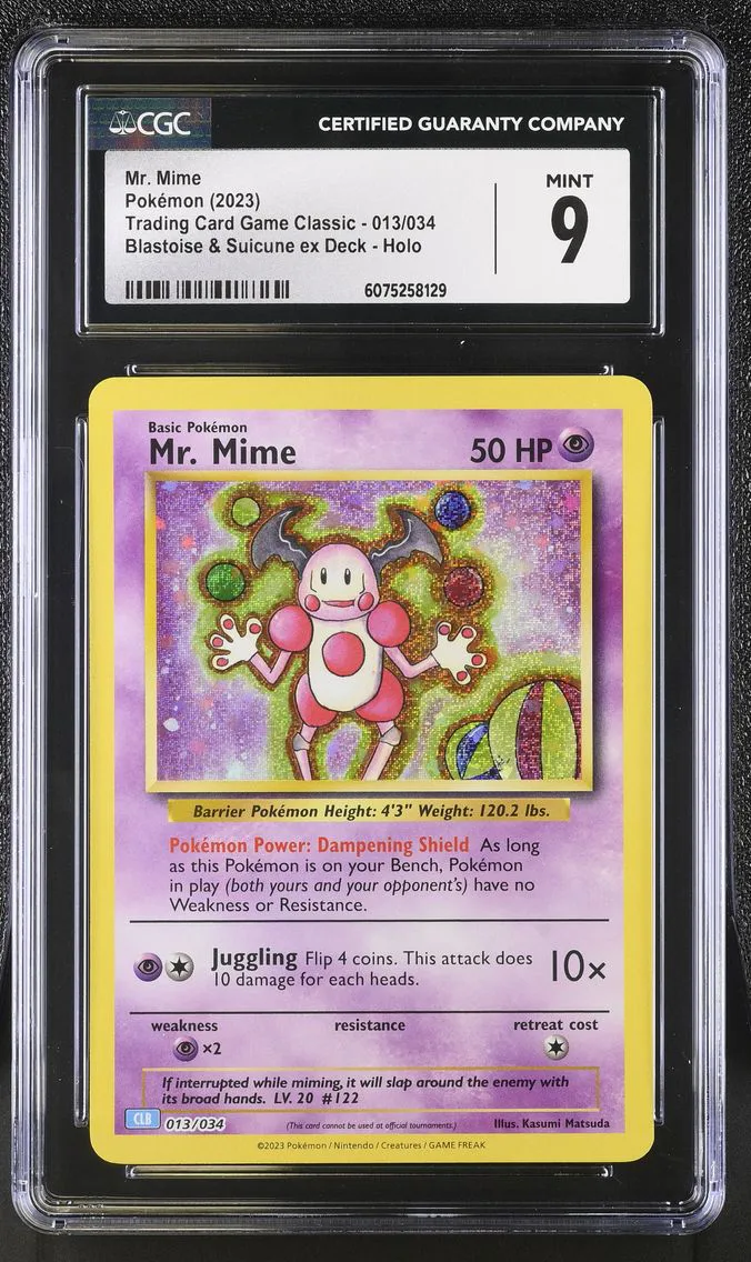 2023 #013 Mr. Mime CGC 9 Trading Card Game Classic - CLV, CLC, CLB - English