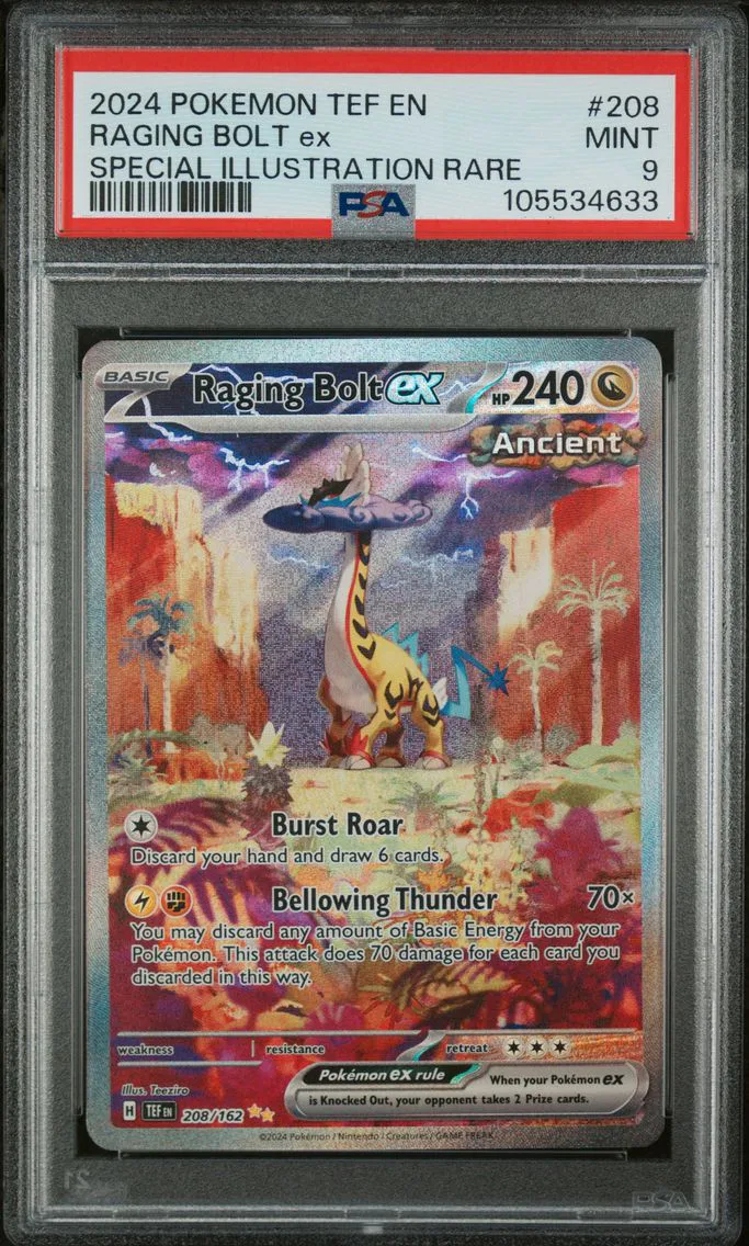 2024 #208 Raging Bolt EX PSA 9 Tef EN-Temporal Forces