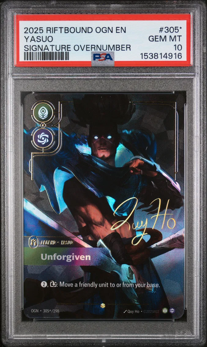 2025 #305* Yasuo - Unforgiven PSA 10 Riftbound: League of Legends Ogn-Origins