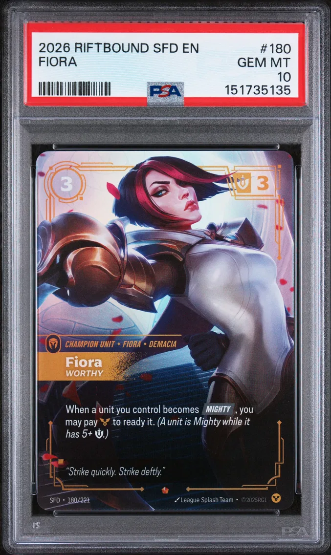 2026 #180 Fiora - Worthy PSA 10 Riftbound: League of Legends Sfd-Spiritforged