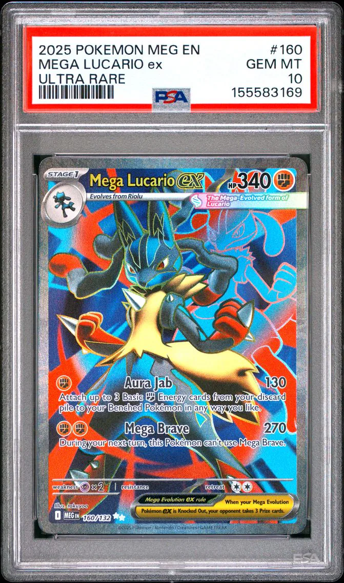 2025 #160 Mega Lucario EX PSA 10 Meg EN-Mega Evolution