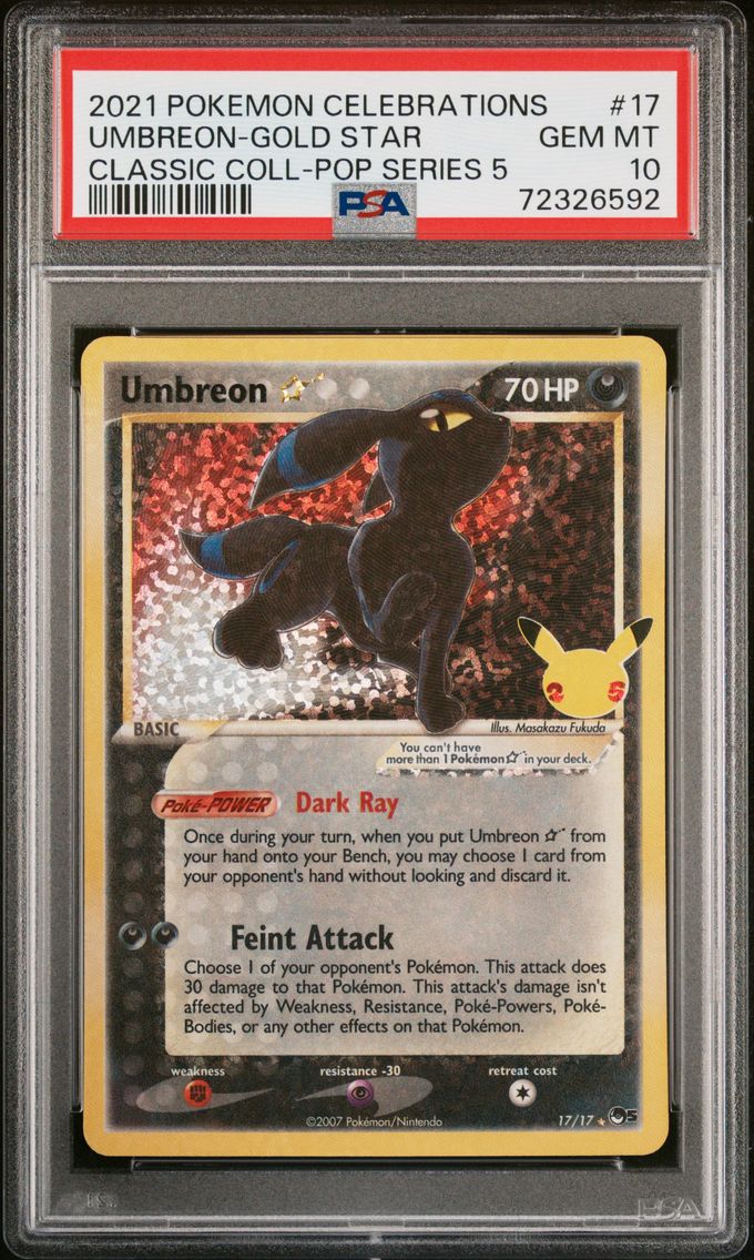 2021 #17 Umbreon-Gold Star PSA 10 Celebrations Classic Collection