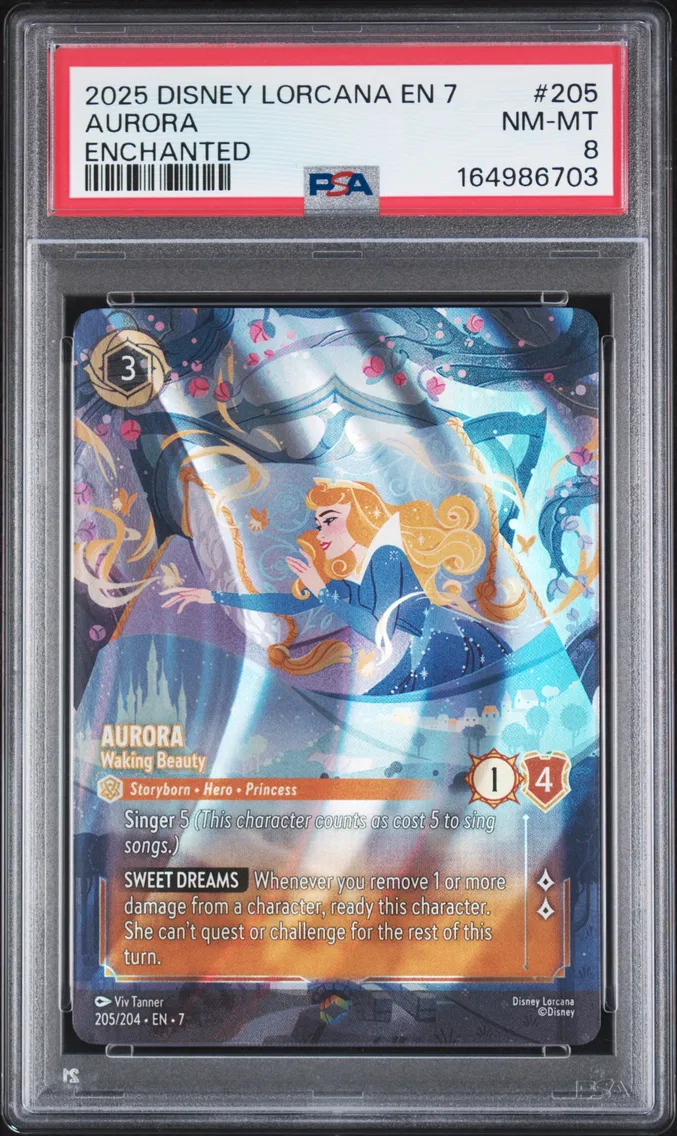2025 #205 Aurora - Waking Beauty PSA 8 Disney Lorcana EN 7-Archazia's Island