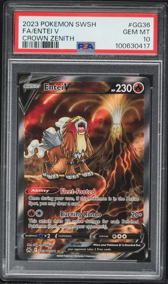 2023 #GG36 Full Art/Entei V PSA 10 Sword and Shield Crown Zenith Pokemon