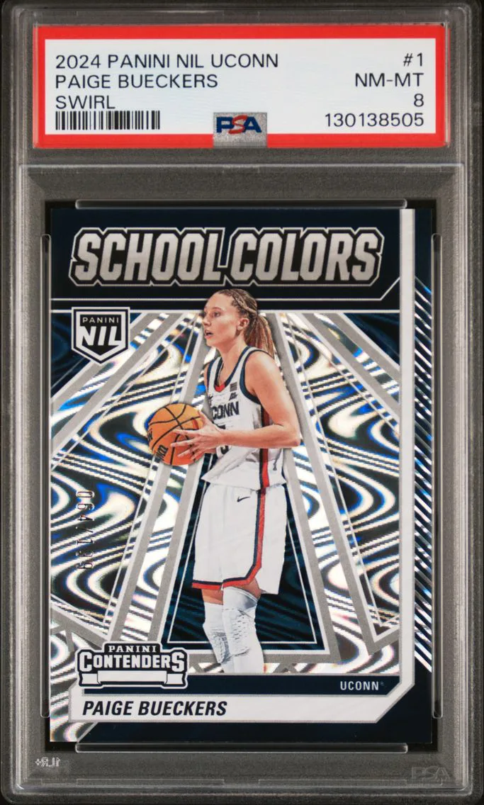 2024 #1 Paige Bueckers PSA 8 Swirl Panini Nil Uconn Basketball