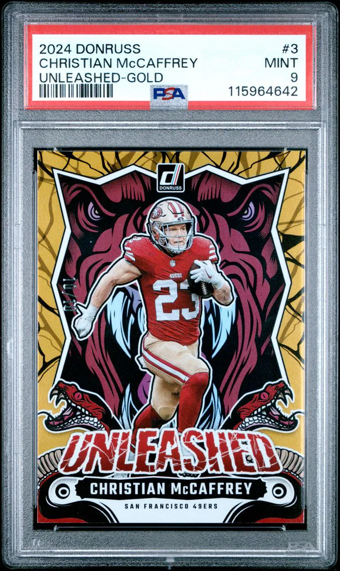 2024 #3 Christian McCaffrey PSA 9 Panini Donruss Unleashed