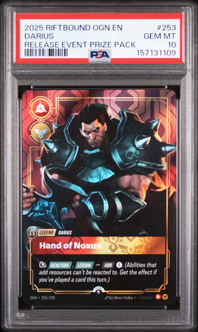 2025 #253 Darius - Hand of Noxus PSA 10 Riftbound: League of Legends Ogn-Origins