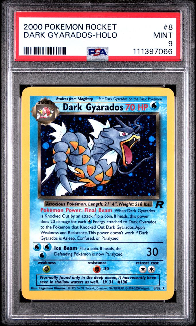 2000 #8 Dark Gyarados-Holo PSA 9 Rocket
