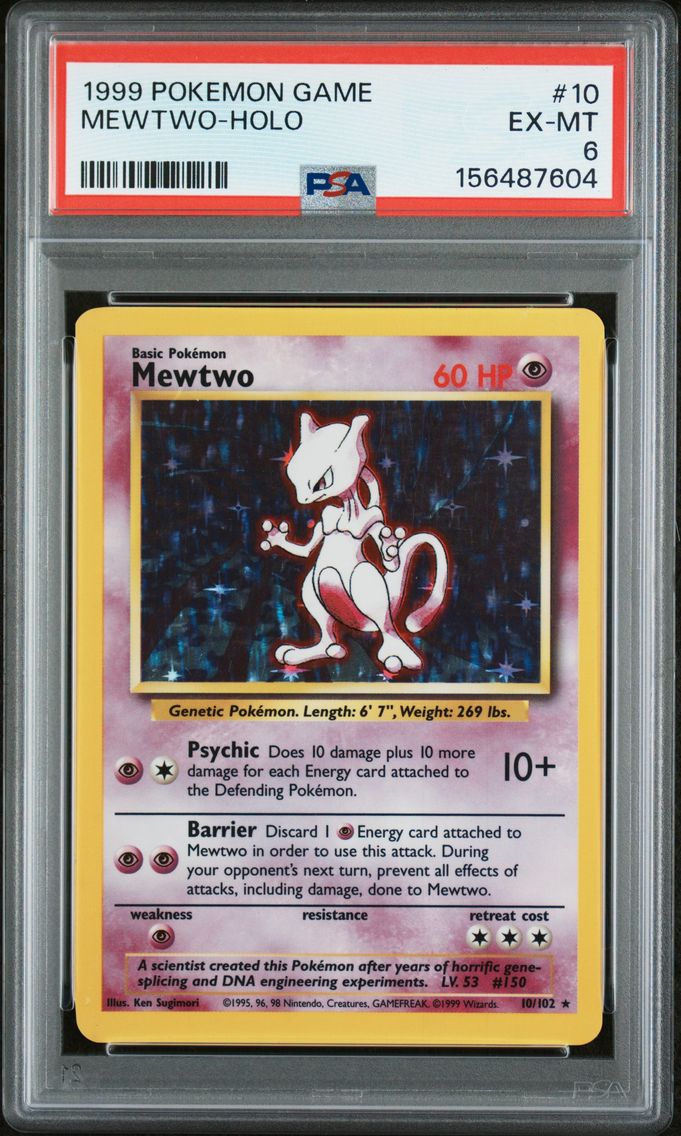 1999 #10 Mewtwo-Holo PSA 6 Game
