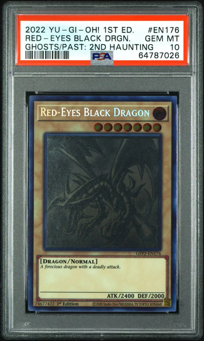 2022 #EN176 Red-Eyes Black Dragon 1st Edition PSA 10 YU-GI-Oh! GFP2-Ghosts From the Past: the 2nd Haunting