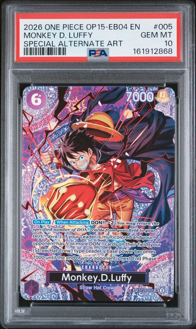 2026 #005 Monkey D. Luffy PSA 10 One Piece OP15-EB04-Adventure on Kami's Island