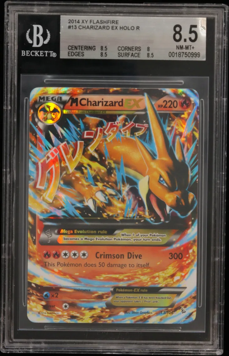 2014 #13 M Charizard EX HOLO R BGS 8.5 XY Flashfire
