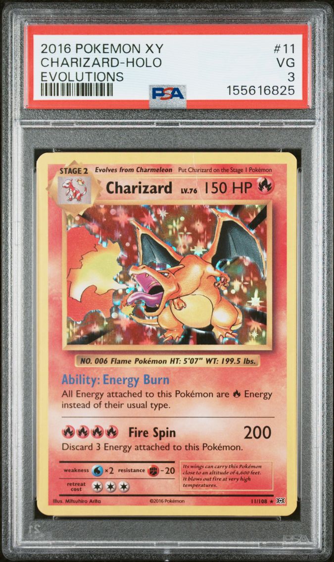 2016 #11 Charizard-Holo PSA 3 XY Evolutions