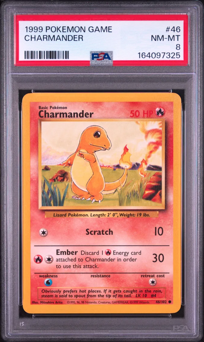 1999 #46 Charmander PSA 8 Game