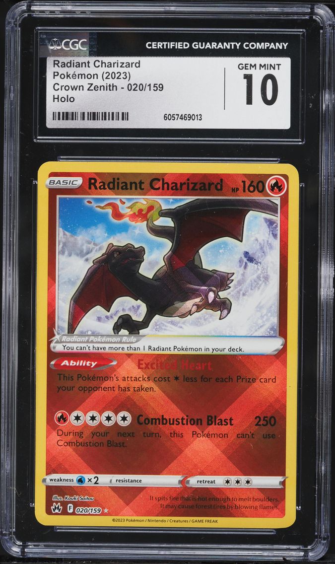 2023 #020 Radiant Charizard CGC 10 Sword and Shield Crown Zenith Pokemon