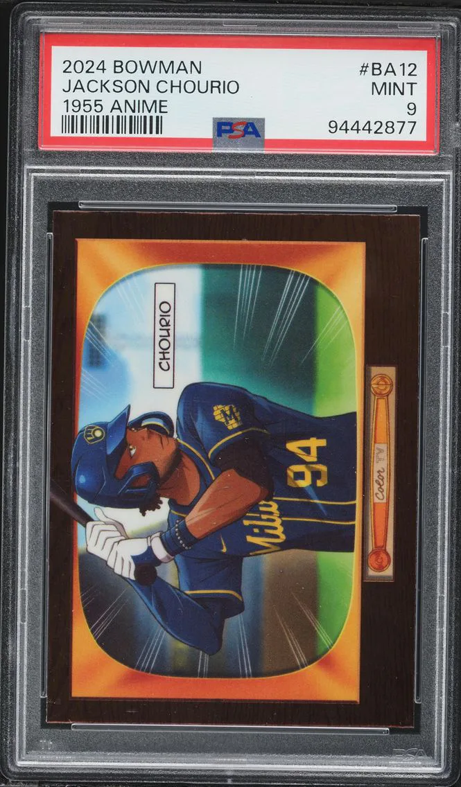 2024 #BA12 Jackson Chourio PSA 9 Bowman 1955 Bowman Anime Baseball