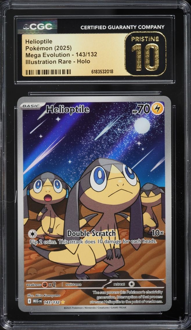2025 #143 Helioptile CGC 10 Pokemon Mega Evolution IR