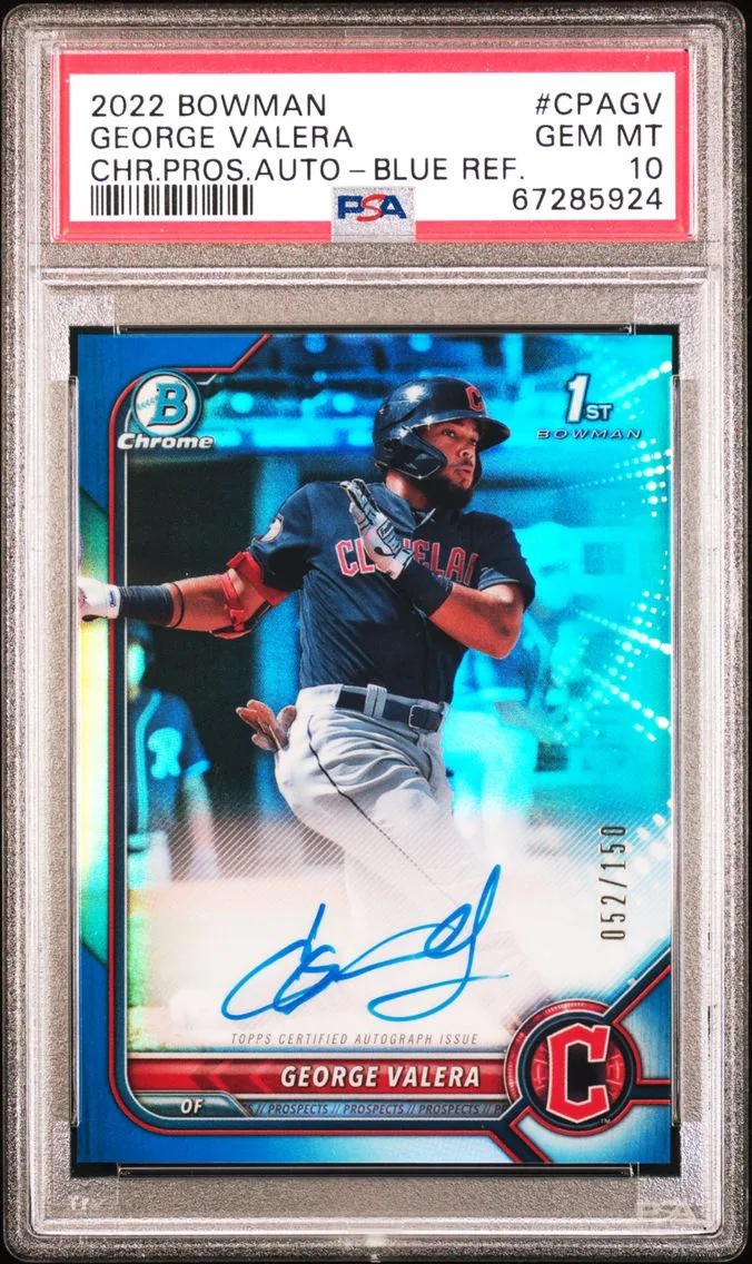 2022 #CPAGV George Valera PSA 10 Bowman Chrome Prospect Autographs