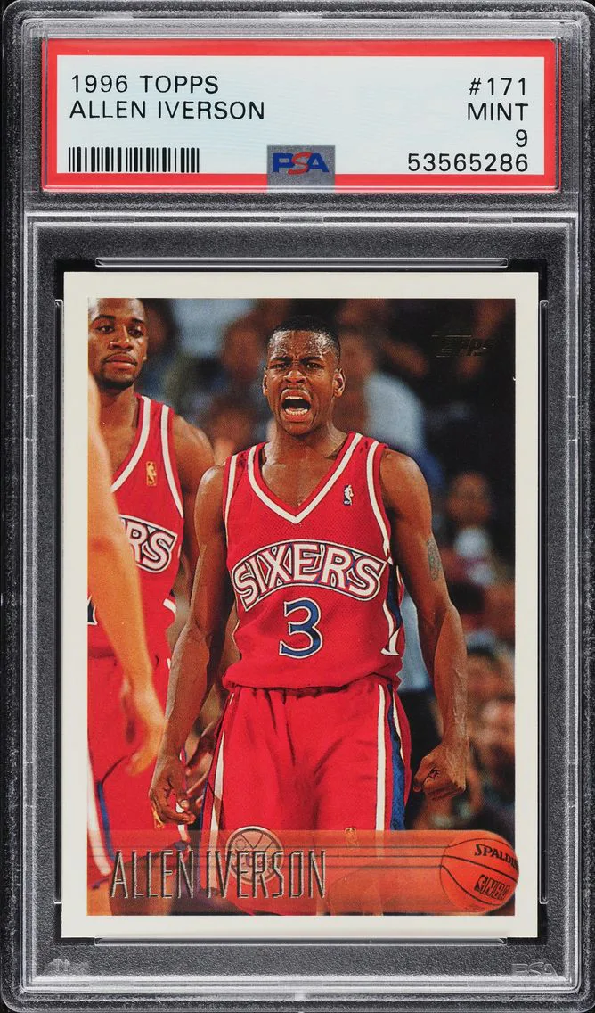 1996 #171 ALLEN IVERSON ROOKIE PSA 9 TOPPS BASKETBALL