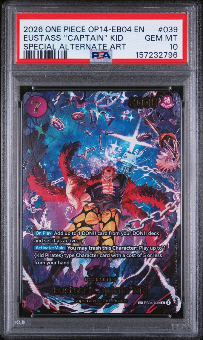 2026 #039 Eustass "Captain" Kid PSA 10 One Piece OP14-EB04-the Azure Sea's Seven