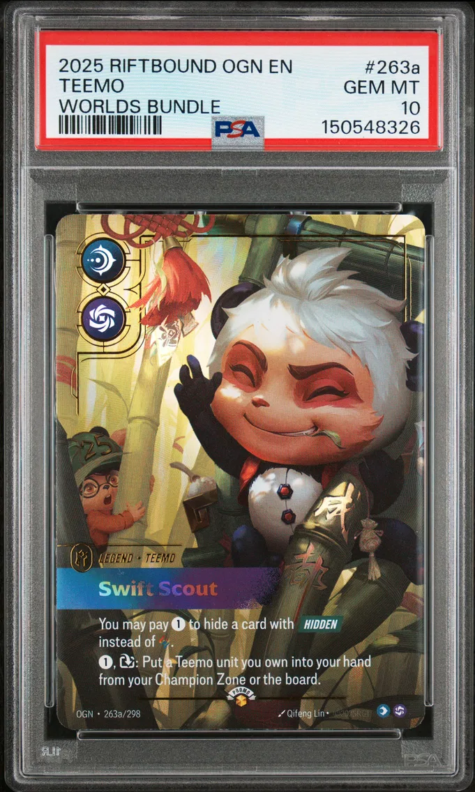 2025 #263a Teemo - Swift Scout PSA 10 Riftbound: League of Legends Ogn-Origins
