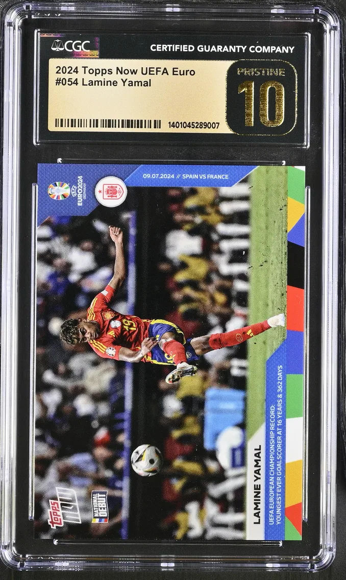 2024 #054 Lamine Yamal CGC 10 Pristine Topps Now UEFA Euro