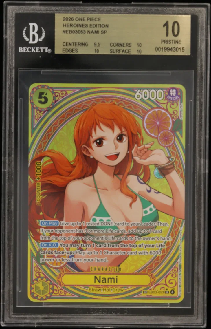 2026 #EB03053 Nami SP BGS 10 One Piece Card Game -ONE PIECE Heroines Edition-