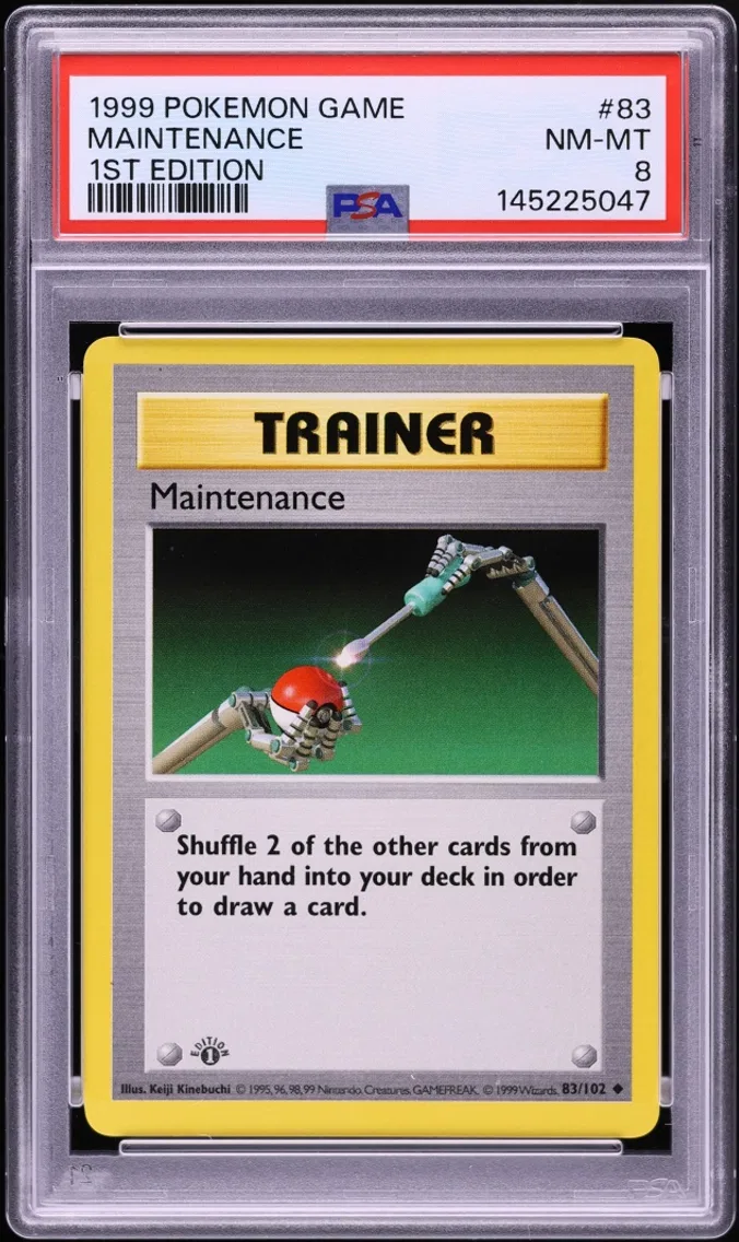 1999 #83 Maintenance PSA 8 Pokemon Base Set Shadowless 1st Edition
