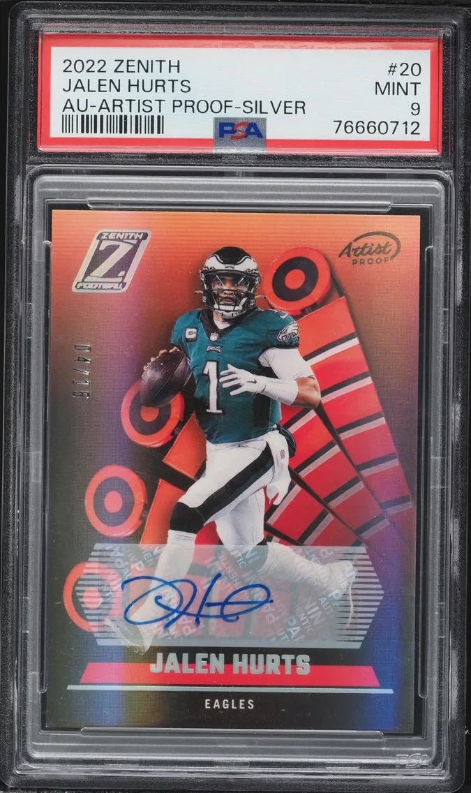2022 #20 Jalen Hurts PSA 9 Panini Zenith Football