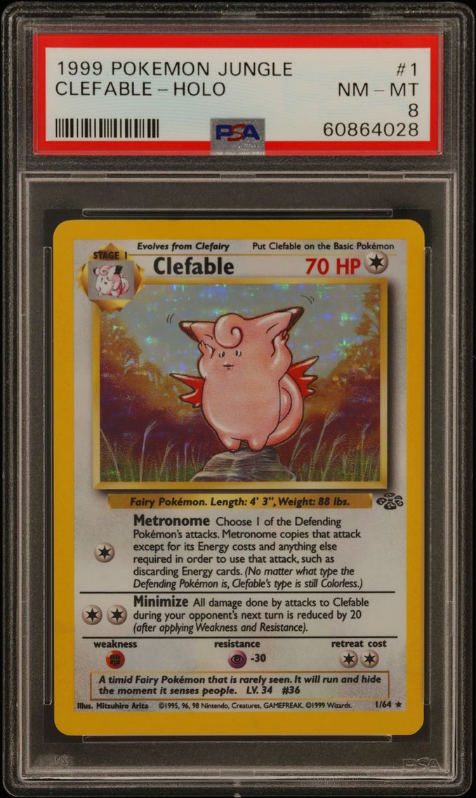 1999 #1 Clefable-Holo PSA 8 Jungle