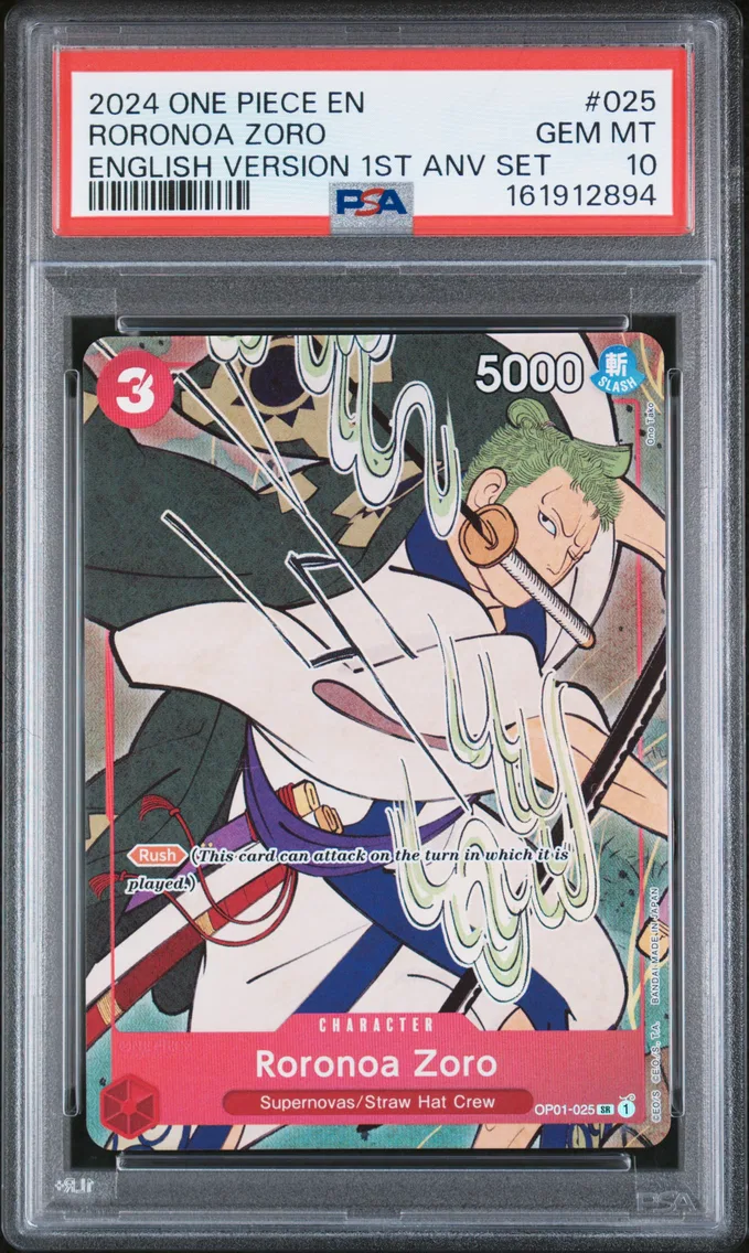 2024 #025 Roronoa Zoro PSA 10 One Piece English Version 1st Anniversary Set