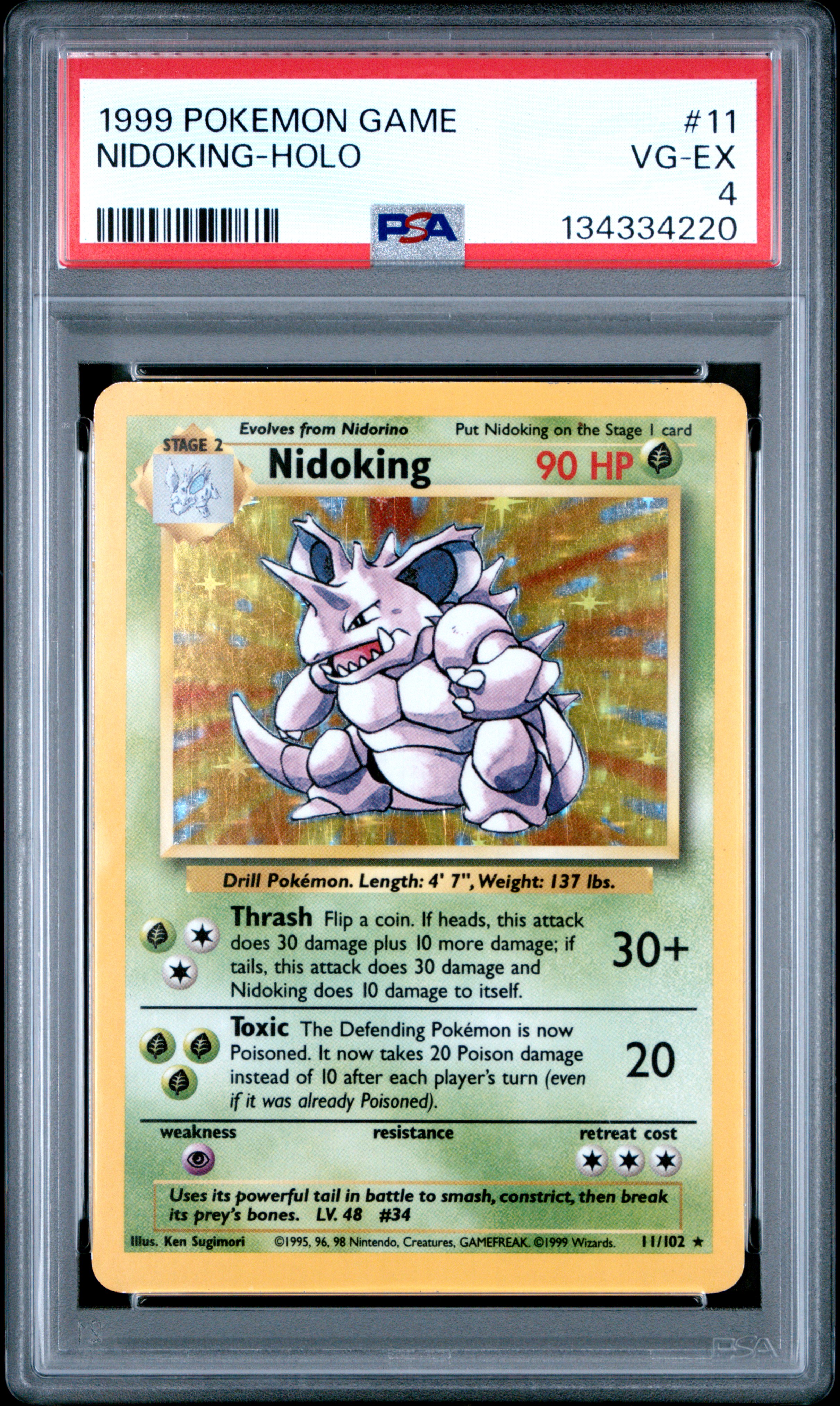 1999 #11 Nidoking-Holo PSA 4 Game