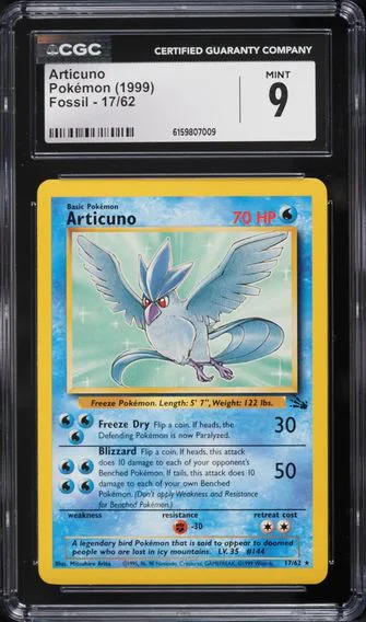 1999 #17 Articuno CGC 9 Pokemon Fossil