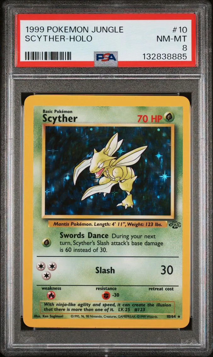 1999 #10 Scyther-Holo PSA 8 Jung