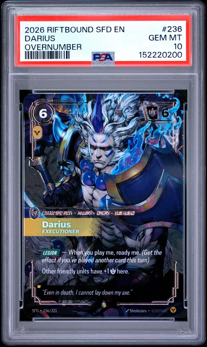 2026 #236 Darius - Executioner PSA 10 Riftbound: League of Legends Sfd-Spiritforged