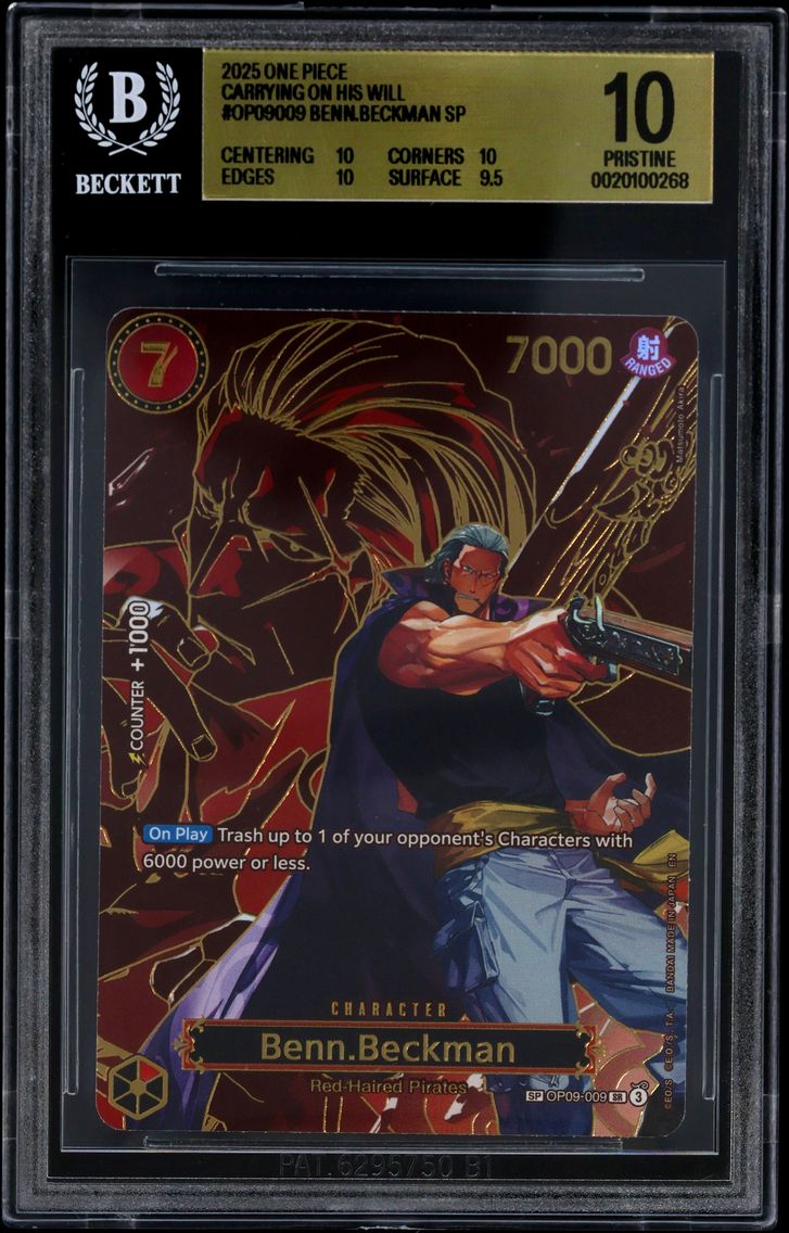 2025 #OP09009 Benn.Beckman SP BGS 10 One Piece Card Game Carrying on His Will