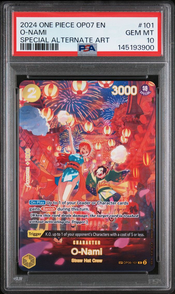 2024 #101 O-Nami PSA 10 One Piece OP07-500 Years in the Future