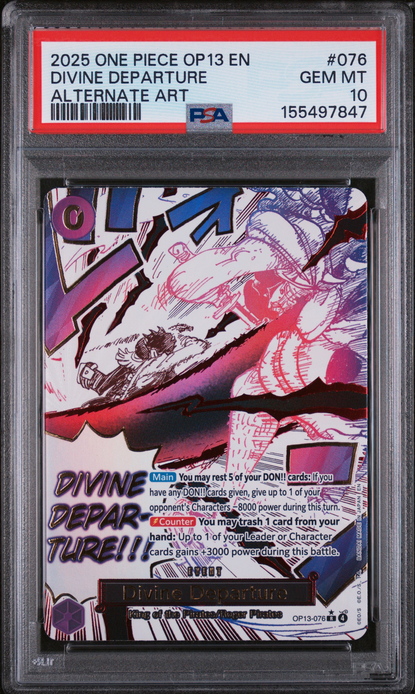2025 #076 Divine Departure PSA 10 One Piece Op13-Carrying On His Will