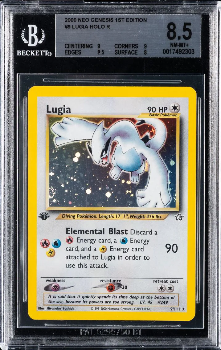 2000 #9 Lugia-Holo BGS 8.5 Neo Genesis 1st Edition Pokemon