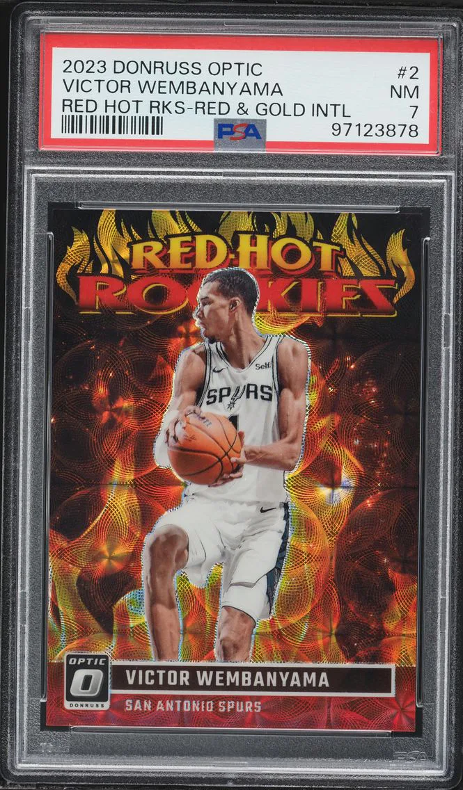 2023 #2 Victor Wembanyama PSA 7 Panini Donruss Optic Red Hot Rookies Basketball